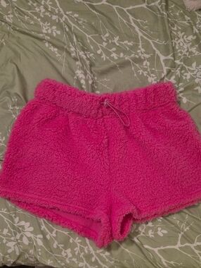 Pink Sherpa Shorts
